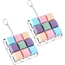 TYXHXTF 2 Pieces Keyboard Fidget Toy Fidget Keyboard Keyring Clicker Funny Colourful Toy for Men and Women Decompression Decoration
