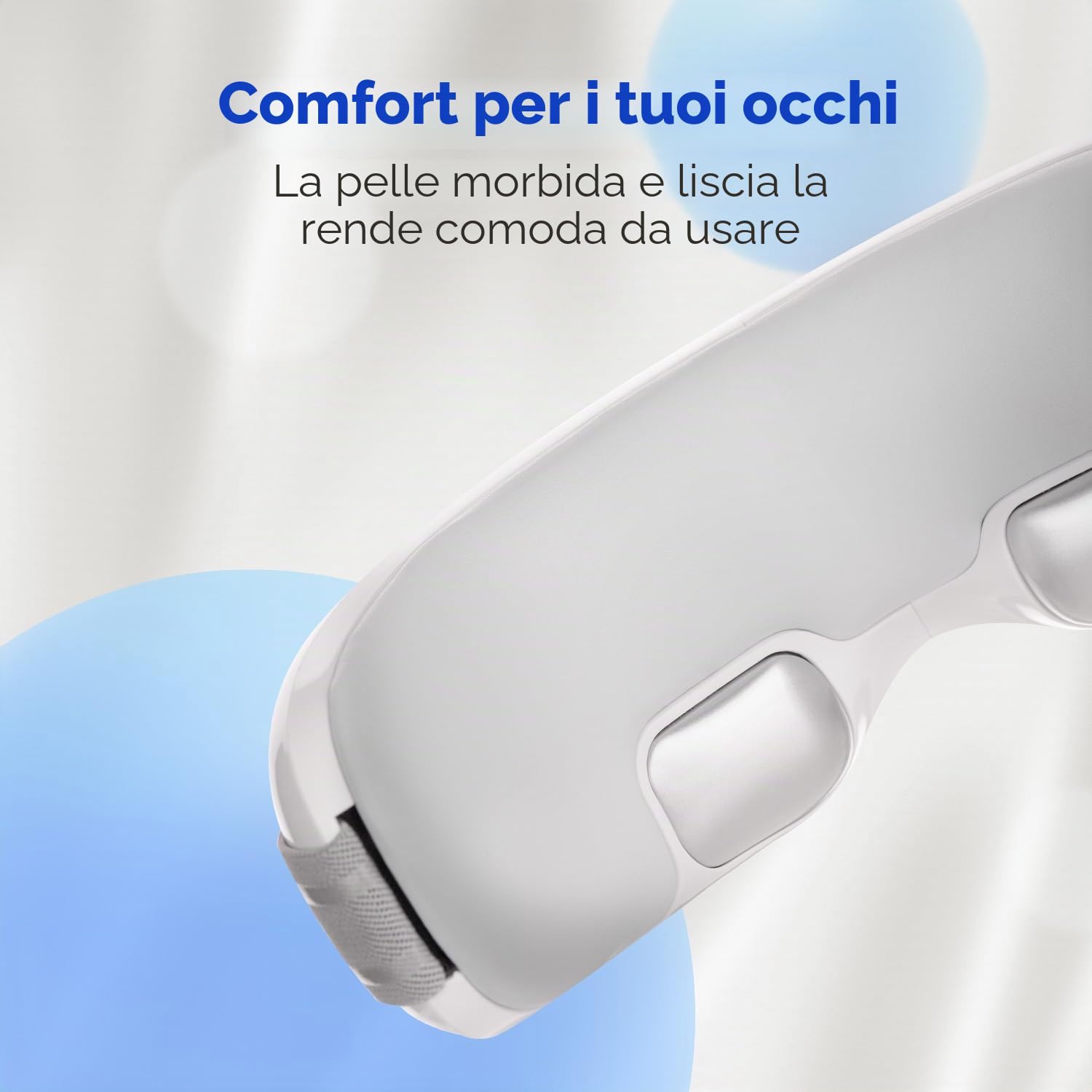 HubiCare Massaggiatore per Occhi con Raffreddamento Automatico, Caldo e Freddo, Airbag 3D, Bluetooth, per Occhiaie, Gonfiore, Occhi Secchi, Emicrania, Relax e Sollievo dallo Stress (Bianco)