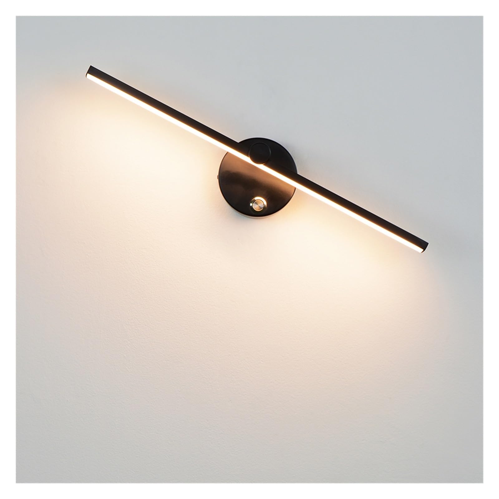 Nordic kinkiety wewnętrzne LED, 8W białe/czarne do domu sypialnia lampki nocne lustro przedni regulowany kinkiet ścienny,Długotrwałe użytkowanie | 4000K,WA322S-White Switch