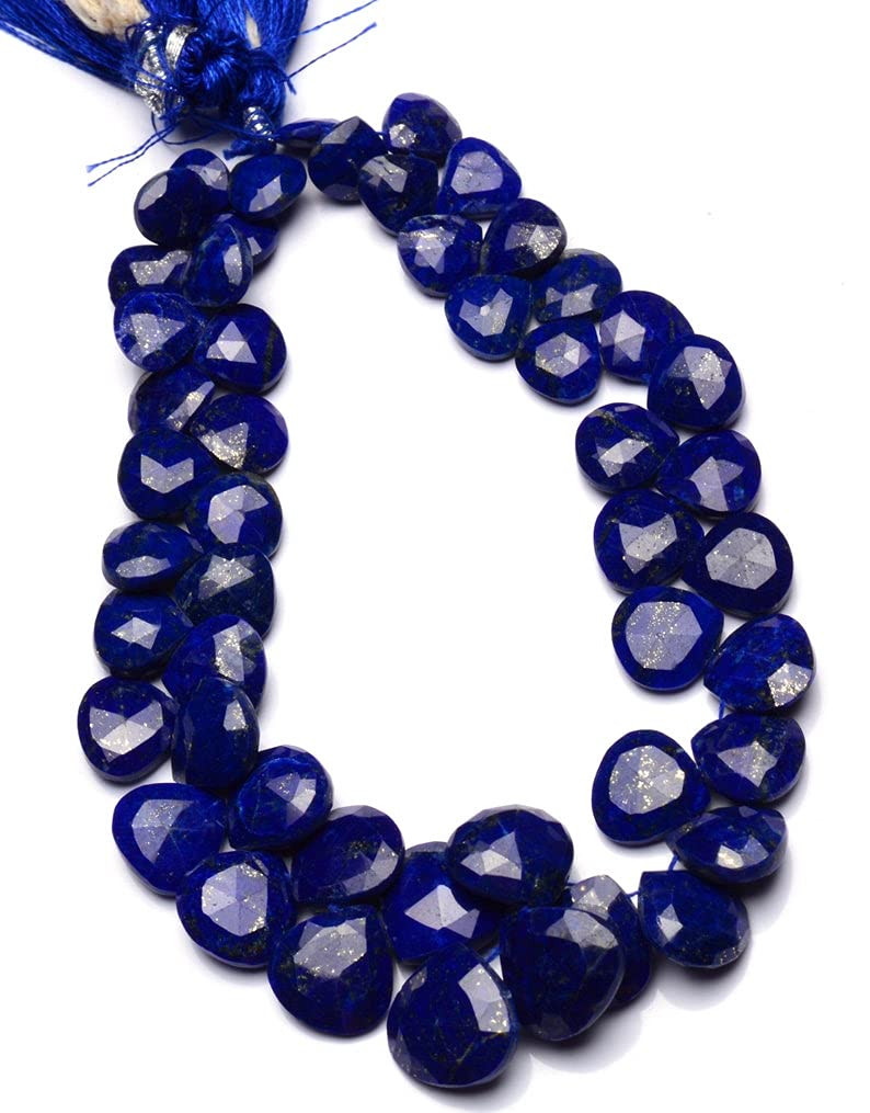 LKBEADS 8 inch strand of gem afghanistan lapis lazuli 7-11mm heart faceted beads for DIY jewelry making. afghanistan lapis lazuli beads strand