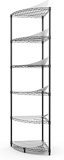 NSF 6-Tier Metal Corner Shelf Wire Shelving Unit - 420 lbs Capacity, Adj...
