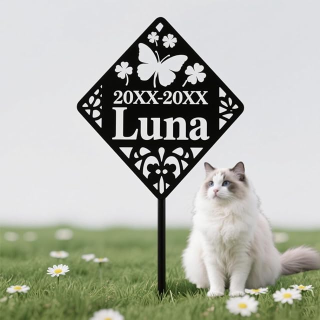 RoPox Placa Conmemorativa Personalizada de Mascotas,Personalizable con Foto y Texto