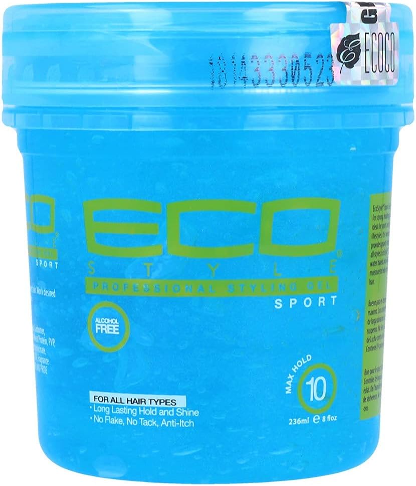 Eco Style Sport Styling Gel - Nourishes Hair and Adds Shine - Helps Maintain Healthy Hair - Delivers Maximum Hold -and Long Lasting Wear - Ideal for Active Lifestyles - Alcohol Free Formula - 8 oz