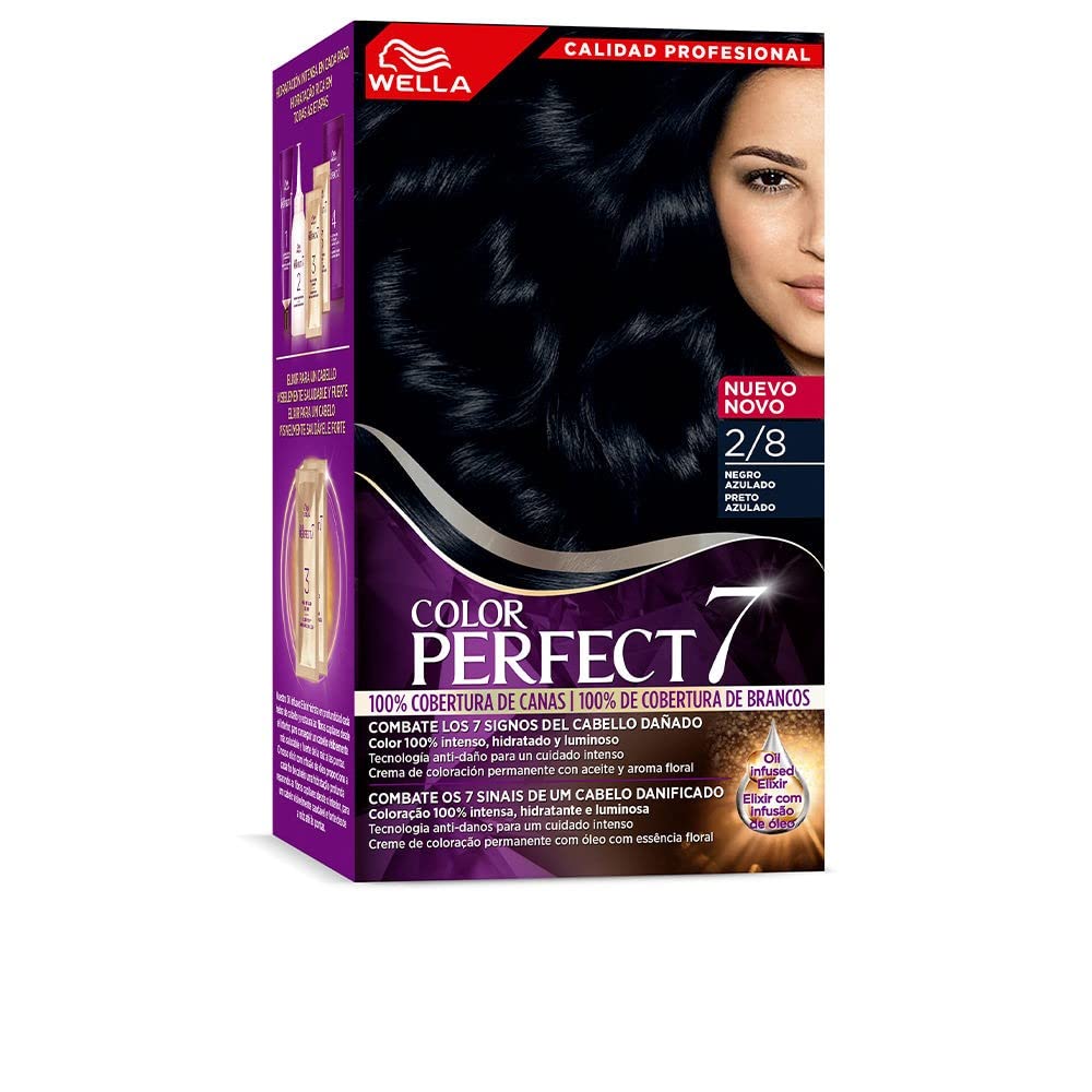 Wella Color Perfect Permanent Hair Color Dye for Hydrated and Luminous Hair - Bluish Black Tone