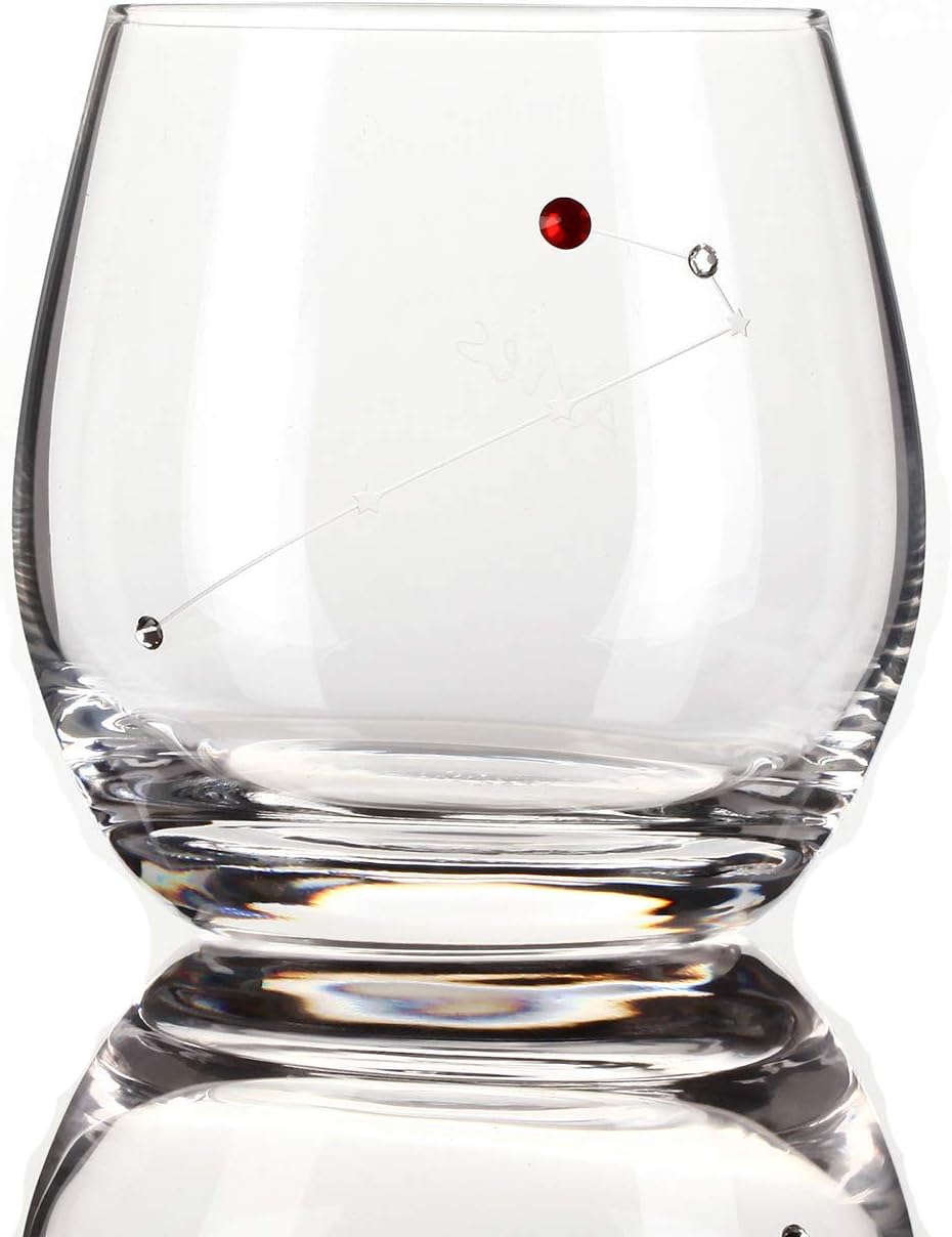 Zodiac Sign Wine Glasses Water Glasses,Constellation Acessories Gifts,11 Ounce (Aries)