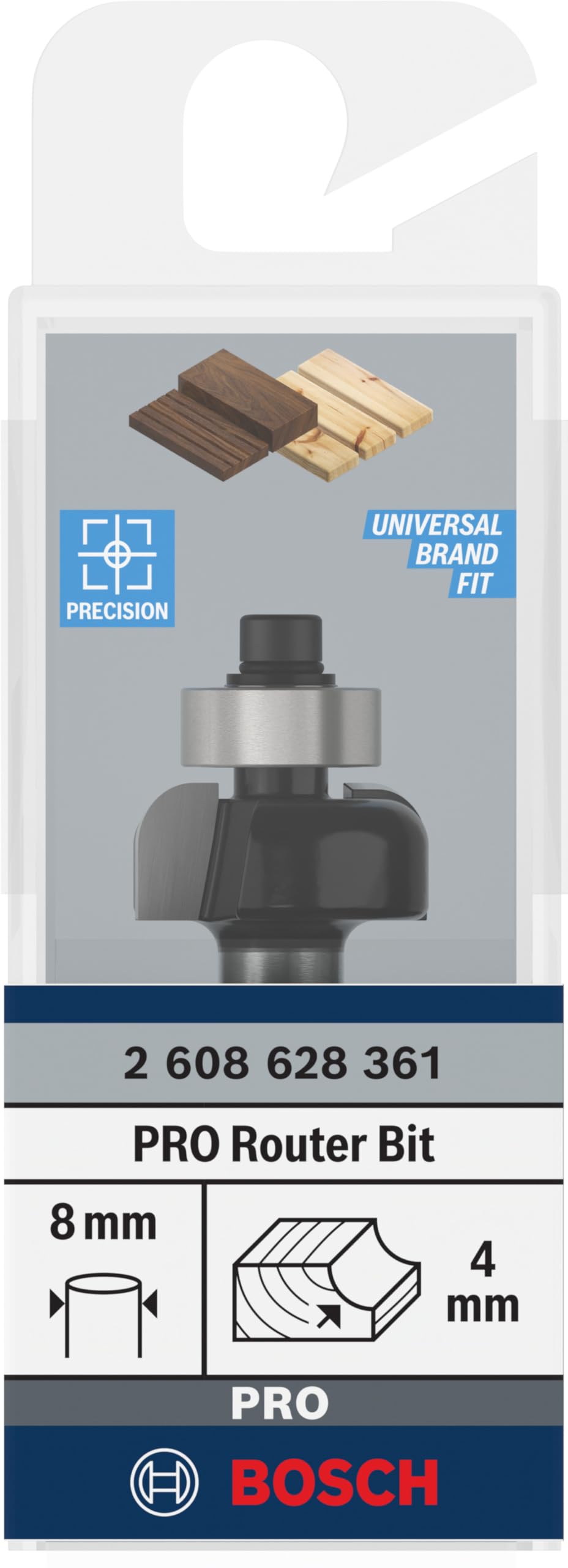 Bosch Professional Fresa per profili E 8 mm, R1 4 mm, D 20,7 mm, L 9 mm, G 53 mm