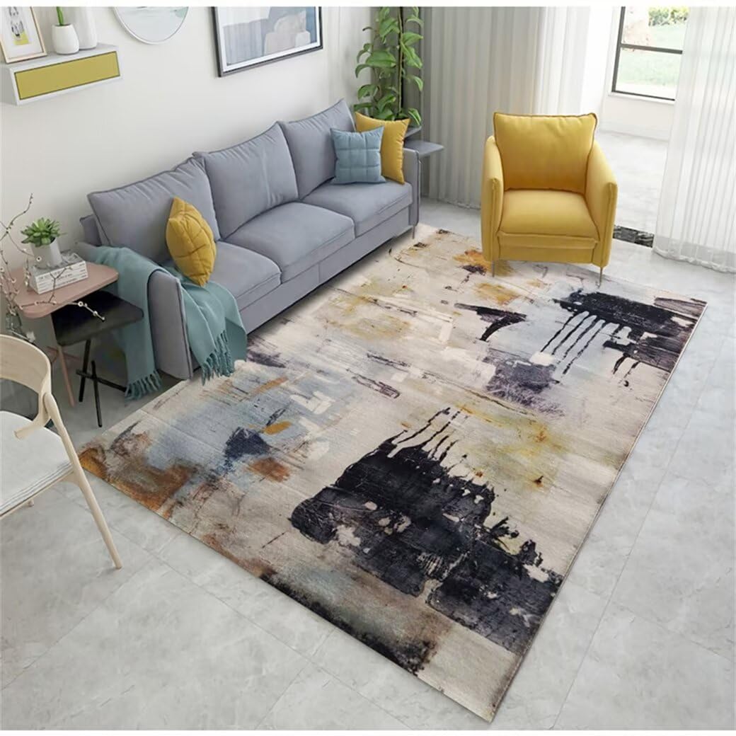 Tapis enfant garçon chambre noir et espace de jeu doux en grand format