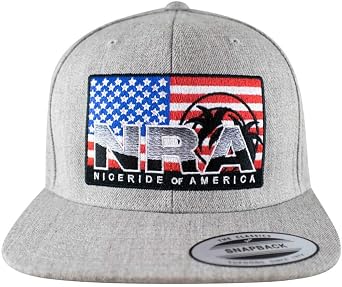 NRA Classic Snapback Trucker Baseball Hat Heather Grey