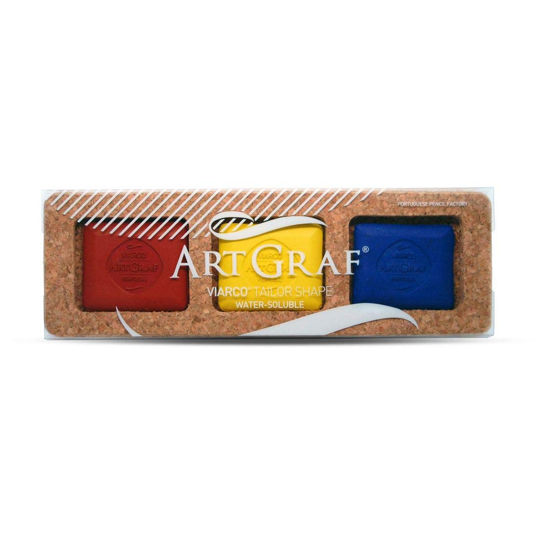 Viarco ArtGraf Water-Soluble Tailor Shape Chalk- Set of 3 Primary Colours
