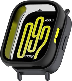 Compatible with Redmi Watch 5 Active Case, Hard PC Shockproof Anti-Scratch Protective Cover Case Slim Lightweight Full Protection Edges Protective Cover (Black)