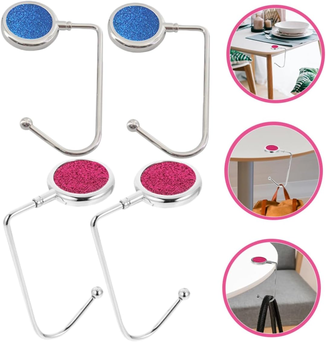 Alipis 2pcs Purse Hangers and Table Hooks for Hanging Bags Portable Handbag Holder Hooks for Desk for Women’s Room and Office Use