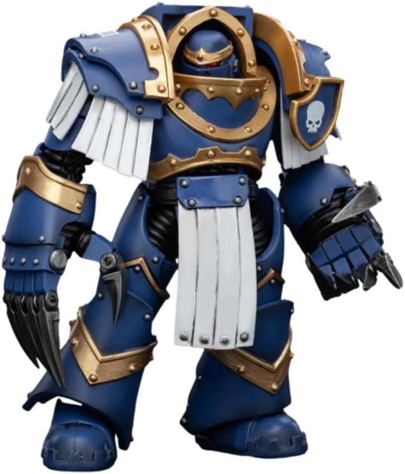 JOYTOY Warhammer Horus Heresy Ultramarines Cataphractii Terminator Squad 5.35in Terminator with Lightning Claws 1:18 Scale Action Figure Mecha Joy Toy Collection Model