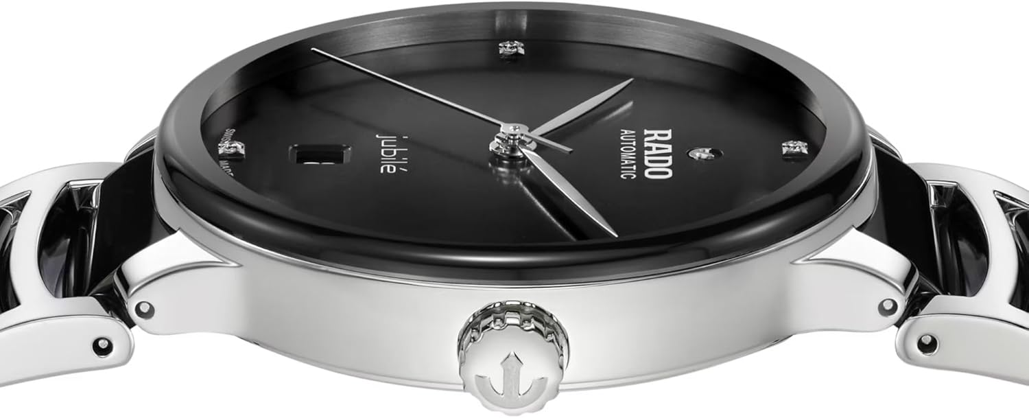 Rado Centrix Automatic Diamonds Unisex with Black Dial, Date Display and Swiss Automaitc Movement