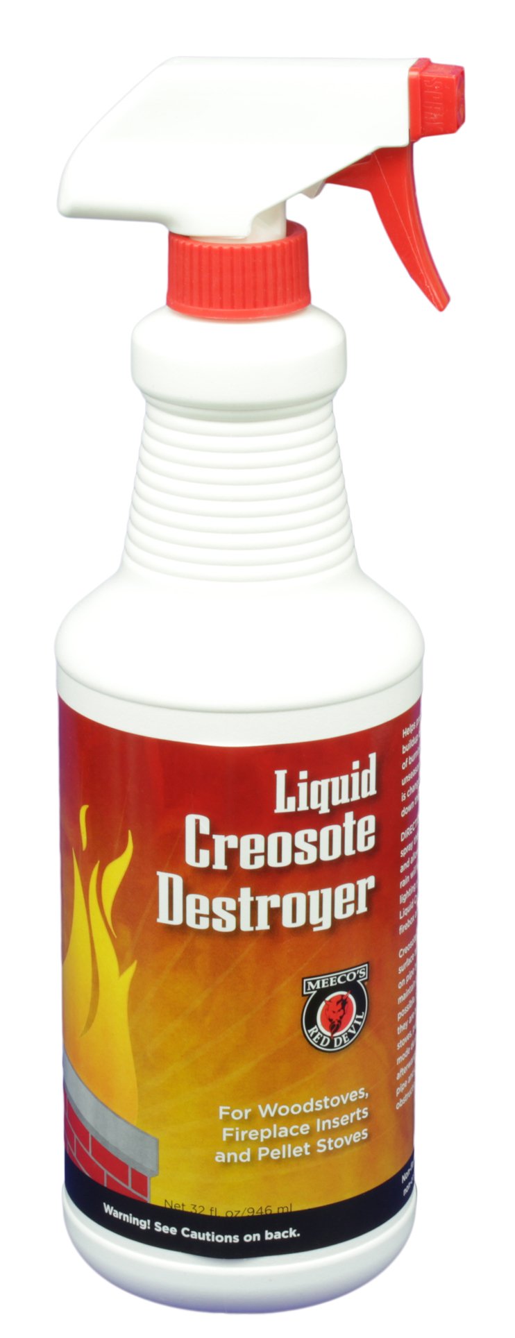 MEECO’S RED Devil 12 Creosote Destroyer Liquid 32 oz. Spray Bottle - Effectively Eliminates Creosote Buildup & Helps Prevent Chimney Fires - Made in The USA