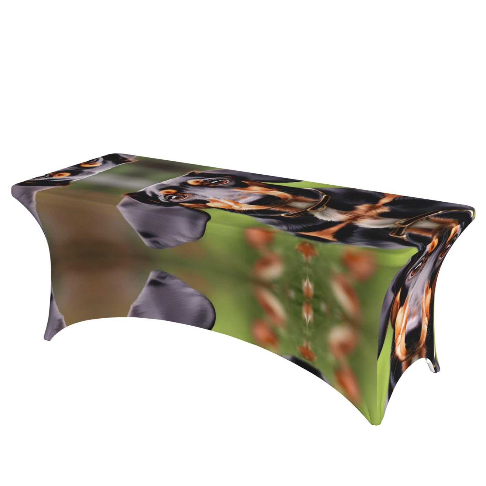Housse de table rectangulaire extensible 1,8 m spandex imprimé chien EdWal