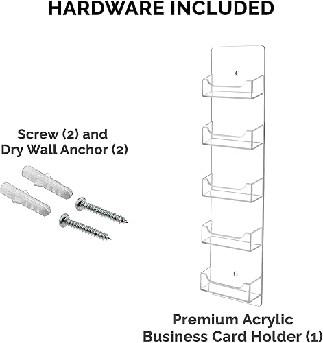 Miniatura 6 de Marketing Holders Soporte vertical para tarjetas de visita de pared, 5 bolsillos para tarjetas de contacto o citas de 3.5 x 2 pulgadas, organizador