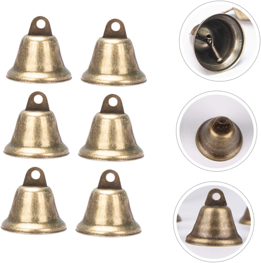 BEBEMOKO 25pcs DIY Craft Bells Bronze Iron Craft Bells Vintage Wind Chime Kit Garden Decor Pack
