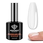 modelones Builder Nail Gel, 7-in-One Clear Builder for Nails, LED Lamp Cured Color Rubber Base Gel Polish Coat Strengthener Thickening Extension Rhinestone Glue in a Bottle for DIY Home Salon Gifts