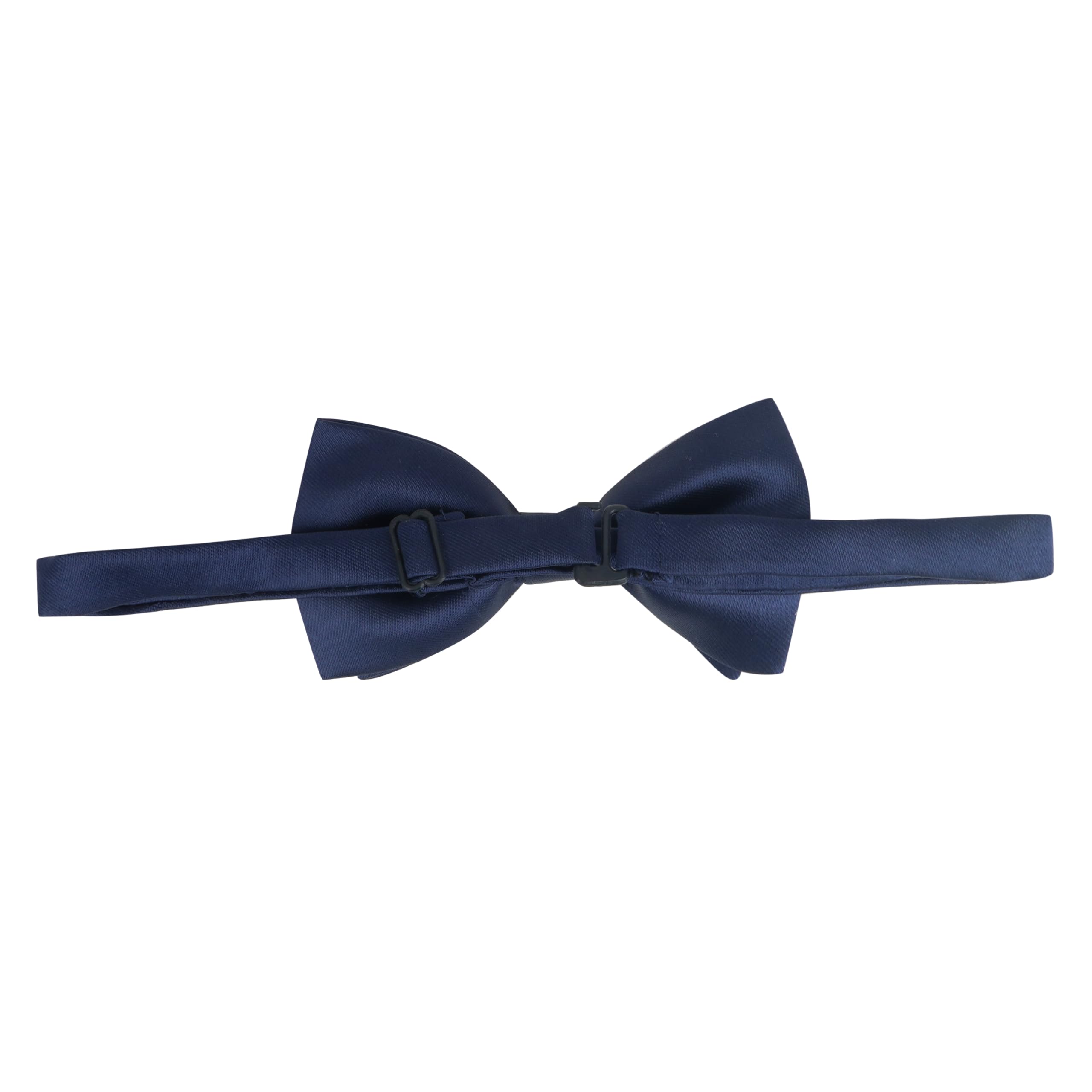 calixto Double Layer Pre-Tied Bow And Pocket Square for Men, Classic Solid Color Satin Fabric Bow Tie, Tuxedo Bow, Adjustable Length Clip, Formal Bow-picture-11