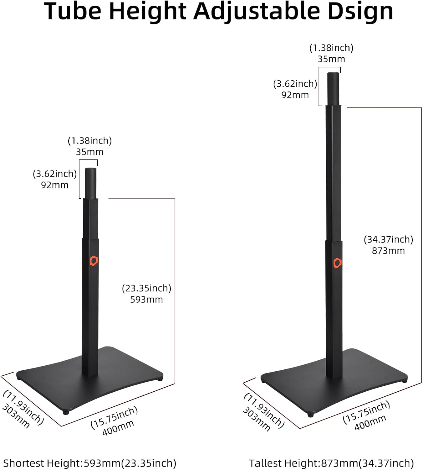 Universal Floor Speaker Stands for JBL Partybox 520/100/110/120/310/320/Stage 320,Height Adjustable Max to 34.37" for JBL PartyBox, Surround Sound Speaker Stand with Cable Manage