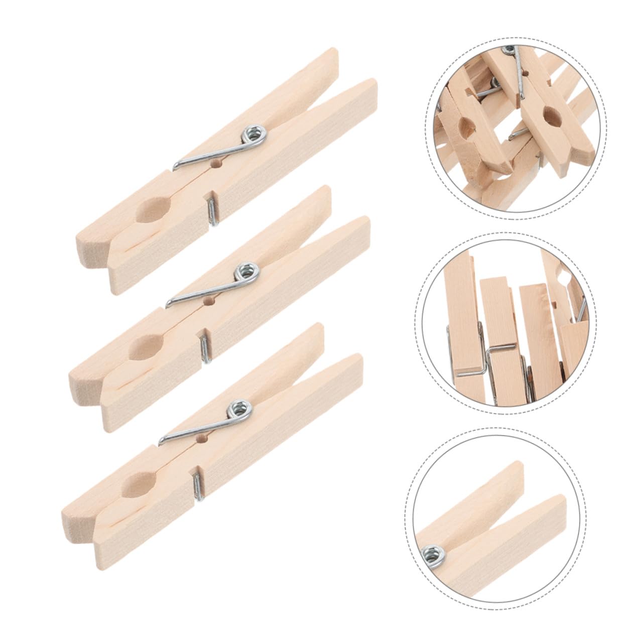 Ipetboom 150 pezzi Mollette Bucato in Legno Piccole Clip Antivento per Vestiti e Calzini Clip Multiuso per Foto e Abbigliamento Resistenti e Delicate per Interno ed Esterno