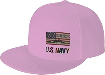 USS Hue City Cg-66 Unisex Baseball Cap Sandwich Caps Jeans Caps Adjustable Baseball Cap Pink