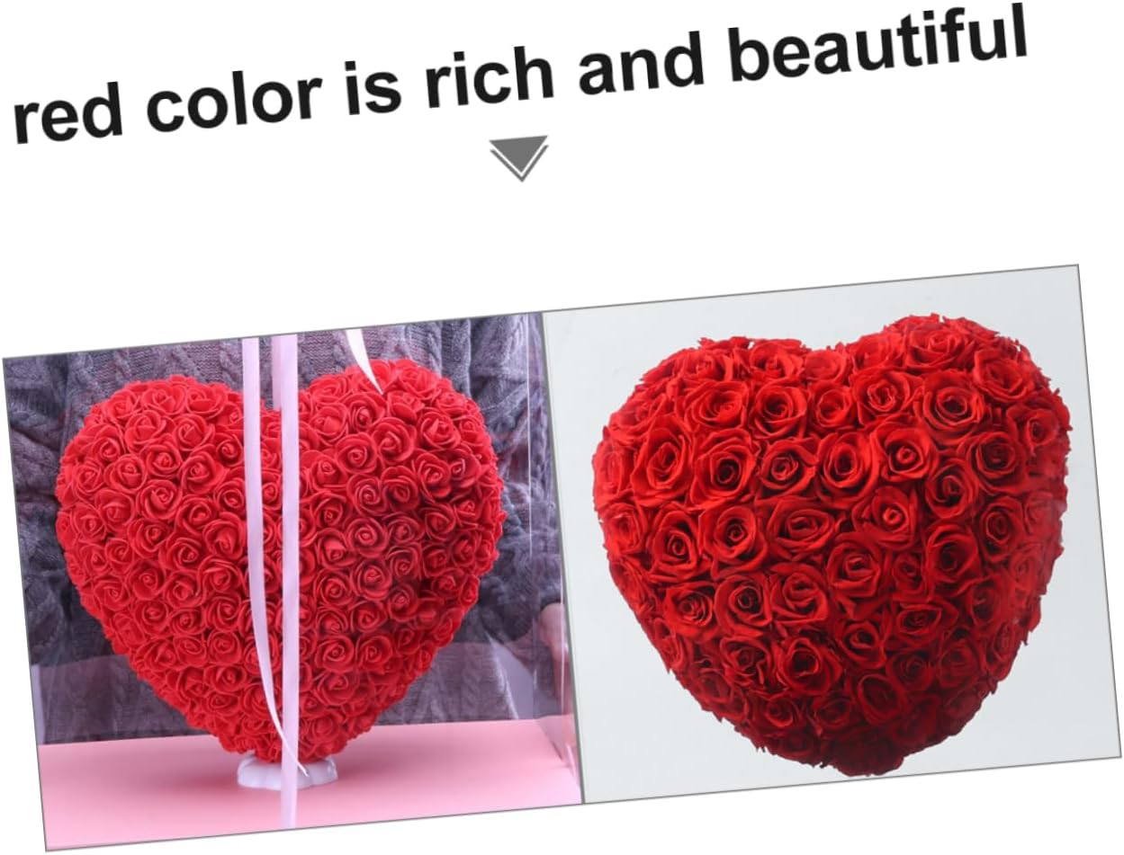 Heart Shaped Rose Gift Box Preserved Flower Box for Valentine's Day Romantic Adornment for Lovers and Friends Lasting Floral Decoration for Home and Parties