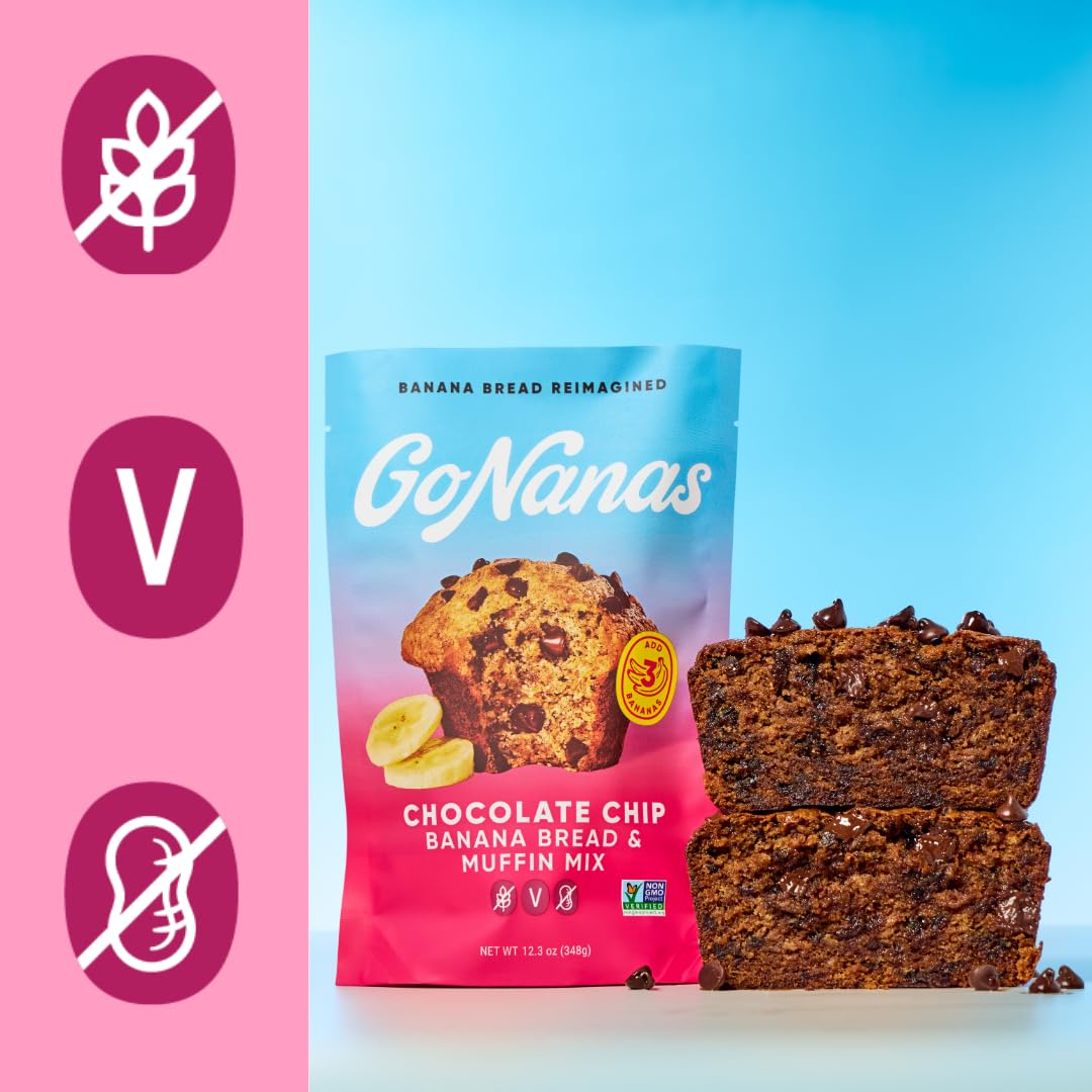 Amazon.com : GoNanas Chocolate Chip Oat Flour Banana Bread Mix
