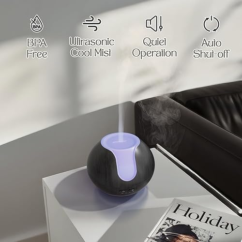 Miniatura 6 de ARVIDSSON Difusor de aceite esencial, difusor de aromaterapia de 6.8 fl oz con luz ambiental, difusor de aceite para el hogar, difusor ultrasónico