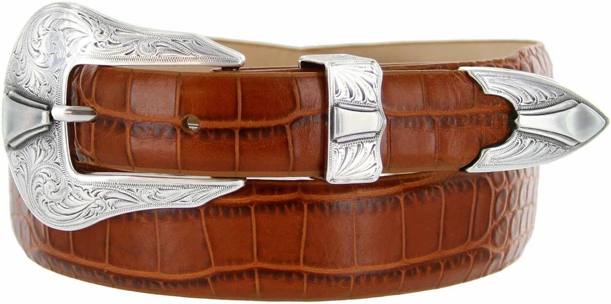 S5553 Genuine Full-Grain Cowhide Leather Dress Belt 1-1/8"(30mm) taper down to 1"(25mm) wide