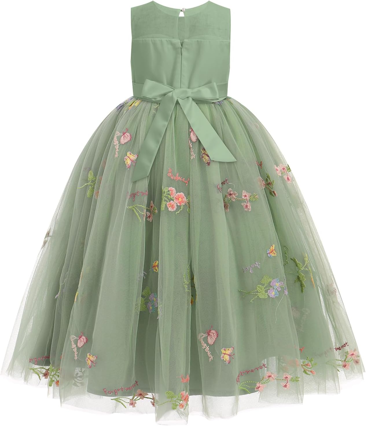 IBTOM CASTLE Kids Flower Girl Dress Embroidery Sleeveless Birthday Dress Lace Tulle Party Dress Bridesmaid Wedding - Image 2