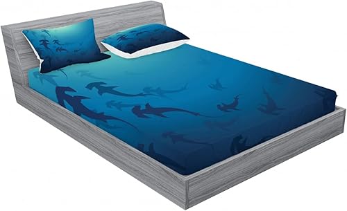 Miniatura 387 de Ambesonne Juego de sábanas bajeras y fundas de almohada occidentales, sombrero de vaquero con temática del salvaje oeste y cuerda de ganadería vieja