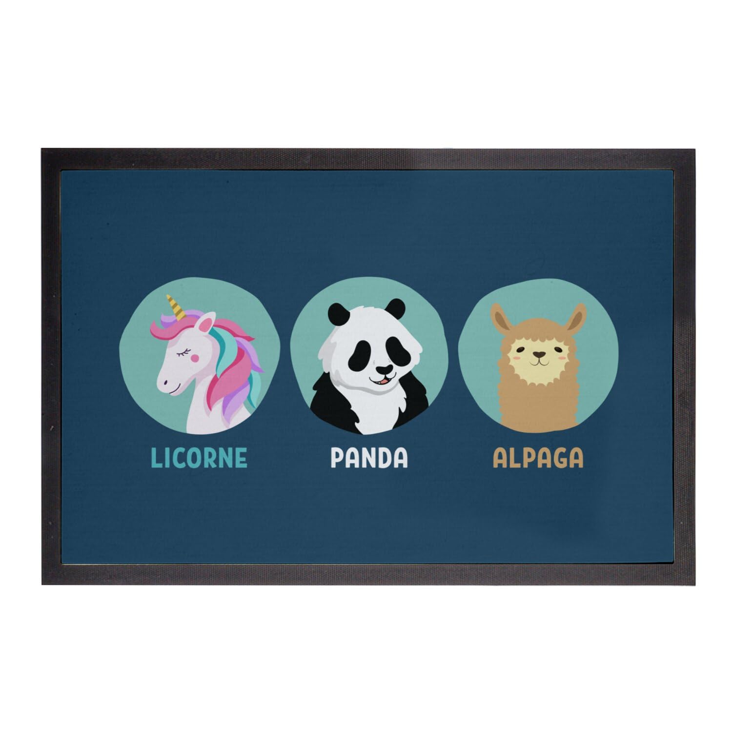 Paillasson bleu licorne mignon 75x50cm pour sublimer votre entrée accueillante
