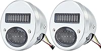 Vista 14 de FATECIM 2 Piezas Luces Traseras LED Vintage Duolamp de 12V Indicador de Parada Trasera con Señales de Giro y Lámpara de Placa de Matrícula Lente