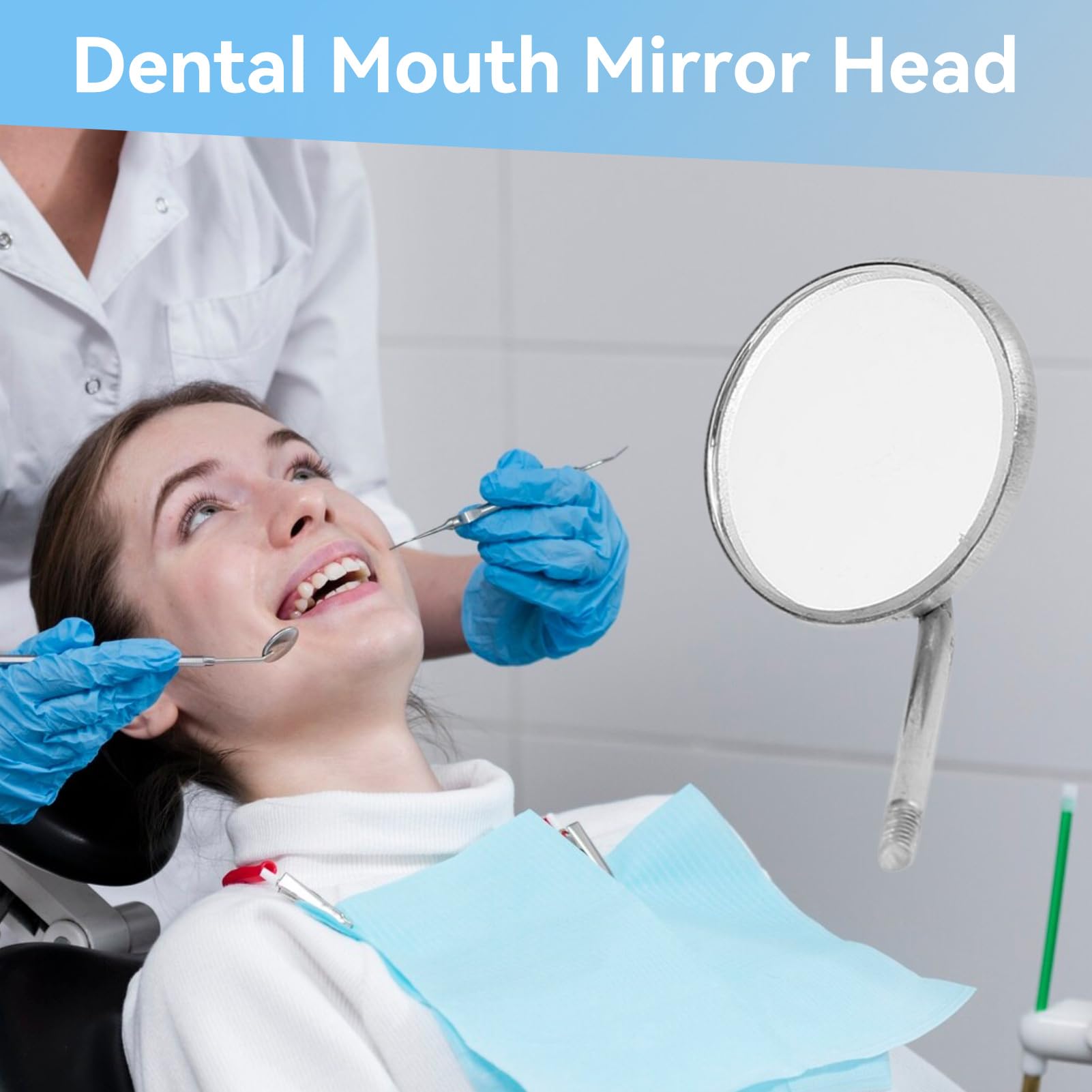 20/40PCS Dental Mouth Mirror Stainless Steel Reflector Head Handle