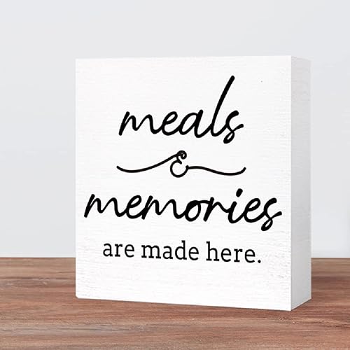Miniatura 5 de Letreros de madera para cocina, con texto en inglés "Meals and Memories are Made Here" ("Meals and Memories are Made Here") para cocina, letrero de