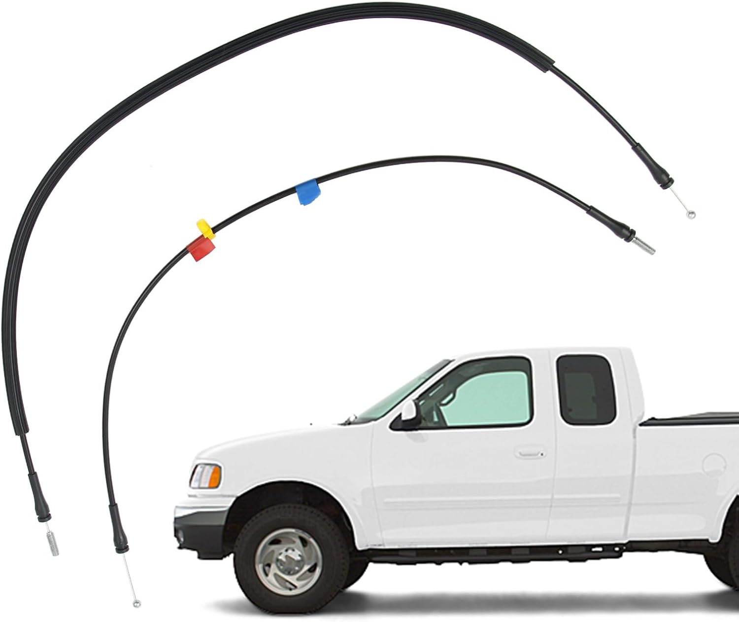 Car Door Latch Release Cable Extended Cab Replace 6C3Z-28264A01-A 6C3Z-28264A00-A Fit for Ford F-250 F-350 F-450 F-550 Super Duty 1999-2007, Rear Door Upper Lower Door Latch Lock Cable for Left/Right