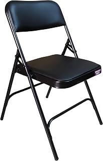 Streetup India® Foldable Iron Chair with Leather Cushion Seat for Home & Kitchen/Sturdy/Balcony/Restaurant Chair Black Price In India