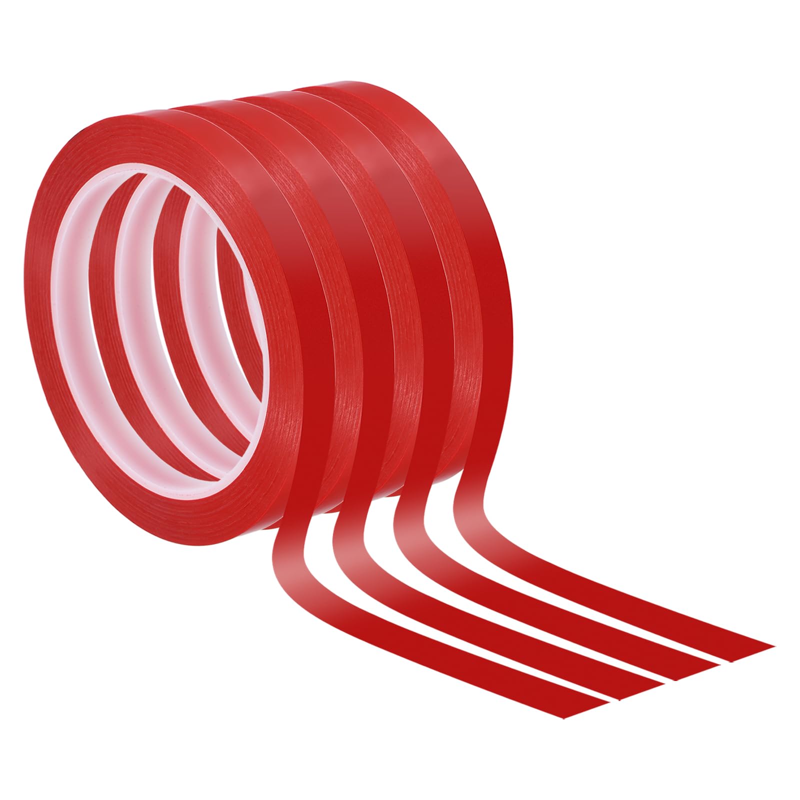 PATIKIL 3/8" Whiteboard Tape, 4 Pack Thin Dry Erase Tape for Graphic Chart Marking DIY Art Red