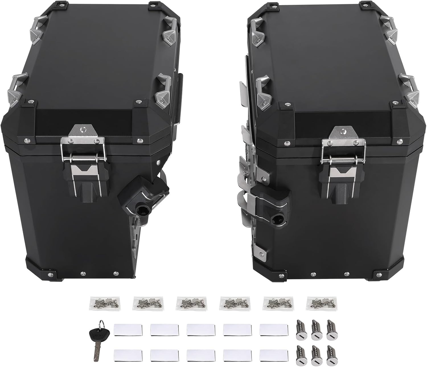 XFMT Motorcycle 48L Hard Saddlebags Pannier Side Box Luggage Bags For BMW R1200GS 2013-2018 R1250GS 2019-2024 F850GS 2017-2022 F900GS 2023-2025, Black