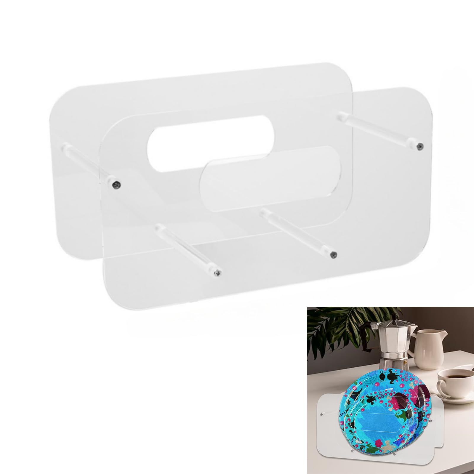 XIAOQENAN Sturdy Clear Acrylic Plates Holder Practical And Space Efficient Storage Solution For Kitchen Or Outdoor Use