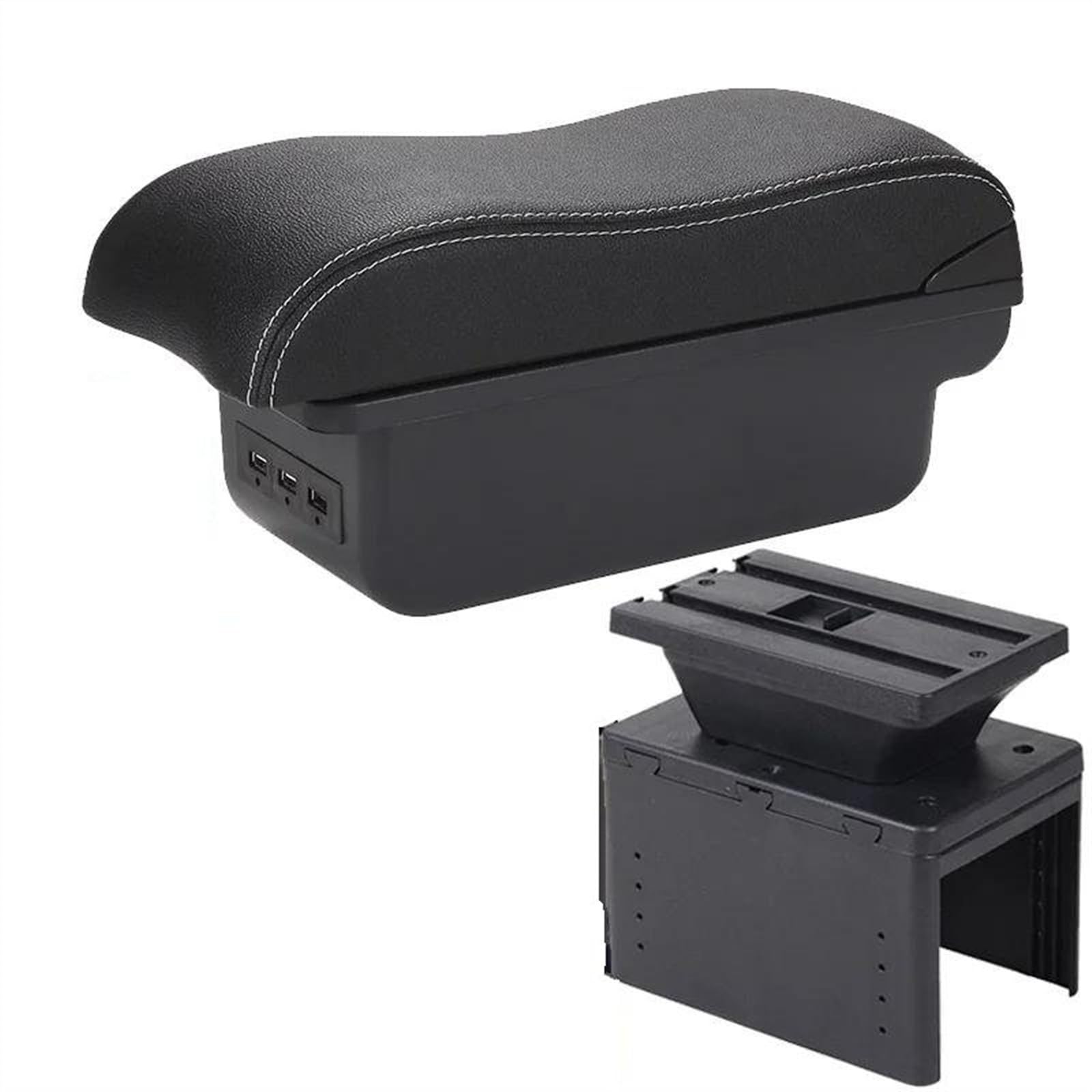 NOHEEU Car Center Console Armrest Box Storage Accessories For Hyundai I20 2021 2022(B3 Black white 3USB)