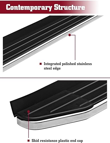 Miniatura 4 de TAC - Estribos laterales compatibles con KIA Telluride SUV 2020-2025 de 5.5 pulgadas, barras laterales negras de aluminio, barras Nerf (2 estribos)