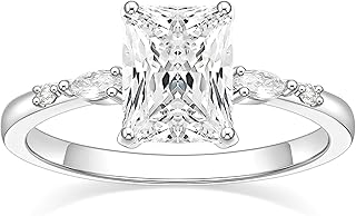 TIGRADE 3CT Engagement Ring for Women Radiant Cut Cubic Zirconia Wedding Band CZ Promise Anniversary Ring Size 3-12