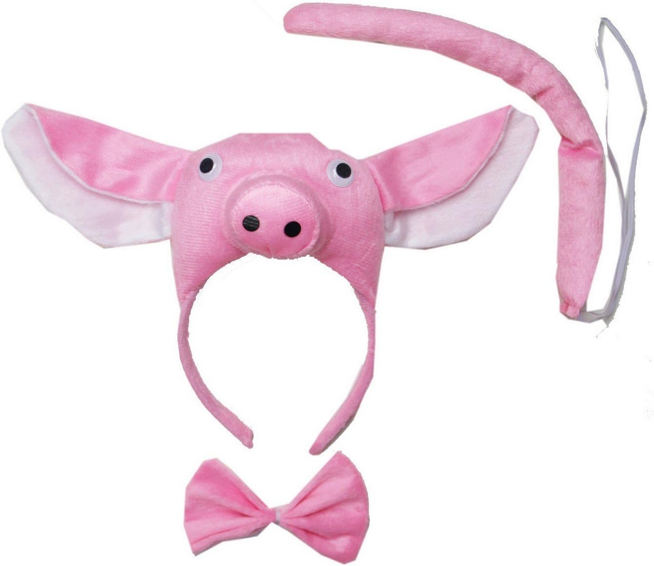 Kirei SuiKids Pink Pig 3D Headband Bowtie Tail 3pcsSet Costume