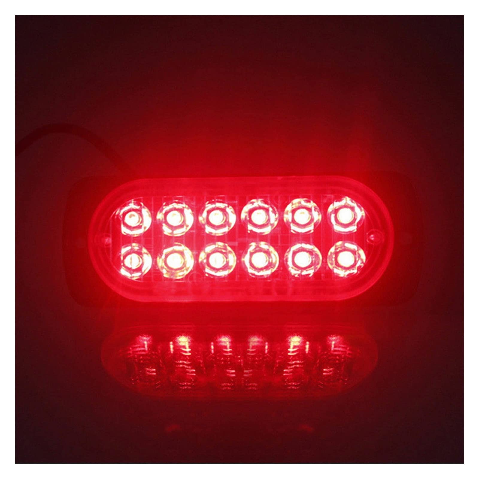 Blocchi luci antinebbia Universal 12LED Off-road Car Trailer Trucks Safety Urgent Working Fendinebbia Lampada A Luce Rossa 12V-24V 36W - Urgent Light Shell In Plastica