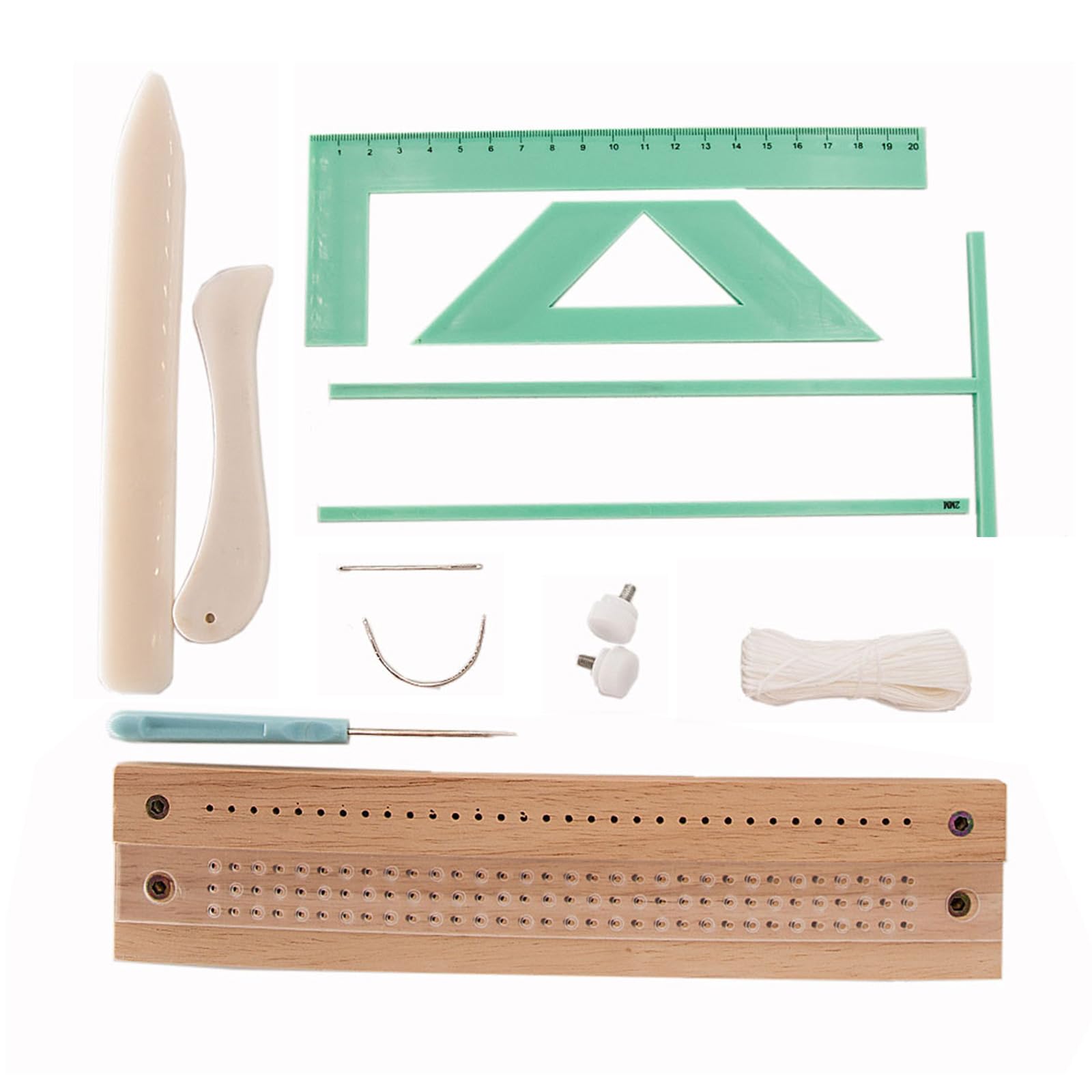 Ensemble de règles de reliure pour reliure de livres, outil de scrapbooking avec outil de reliure, poinçons, aiguille à coudre et fil