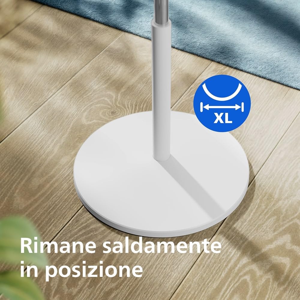 Philips Ventilatore a Piantana Serie 1000 - Potente e Silenzioso, 38 dB, Altezza Regolabile, Inclinabile e Rotante, Timer, Bianco (CX1220/00)