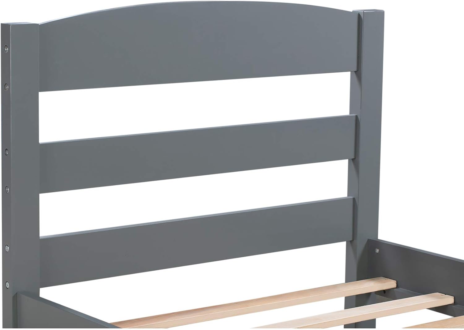 HABITRIO Twin Bed Frame with Drawer Solid Wood Platform Bed with Headboard and Footboard,Wood Slat Support Mattress Foundation,Load 275lbs (Grey)