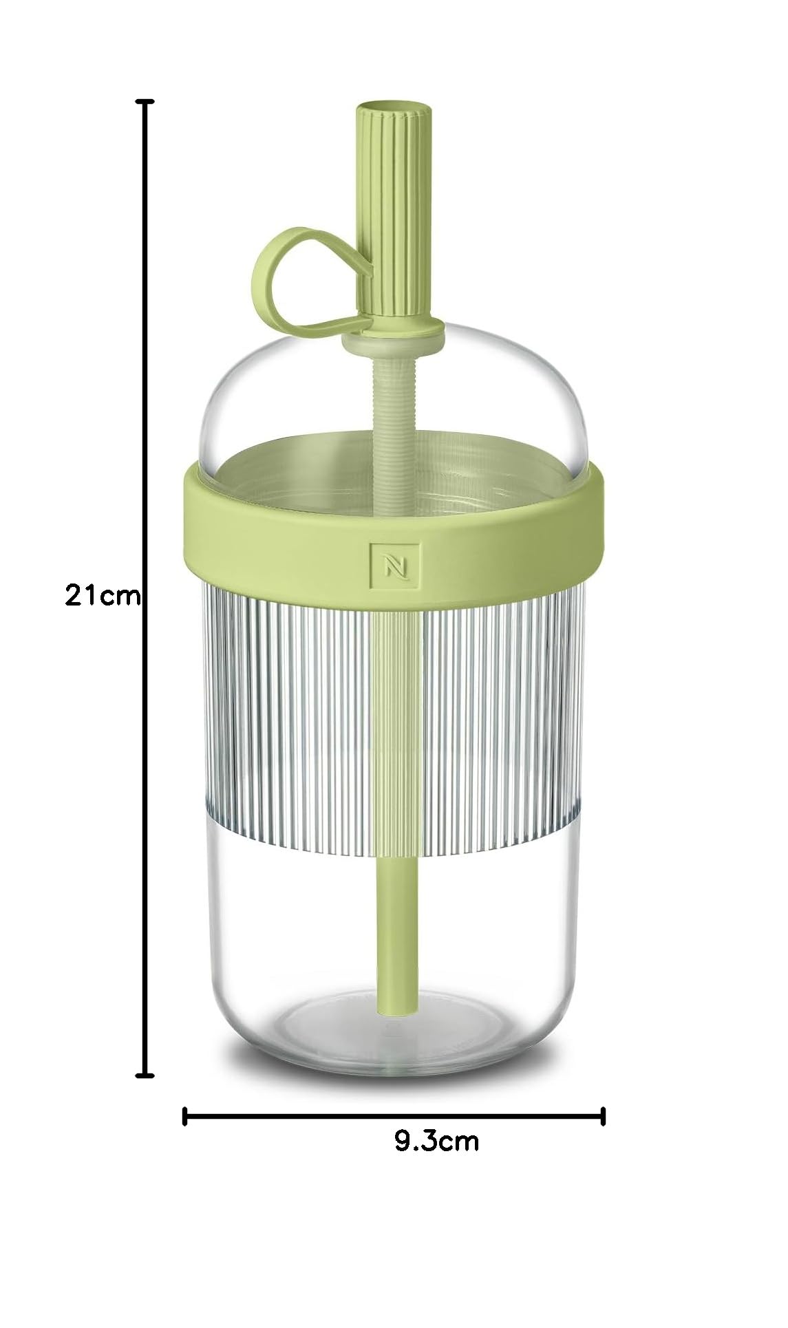 Nespresso Bicchiere da viaggio, design Federico Peri, edizione limitata, solo per bevande fredde, 540 ml, pistacchio